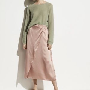 Vince | Side Pleat Wrap Skirt in Petal